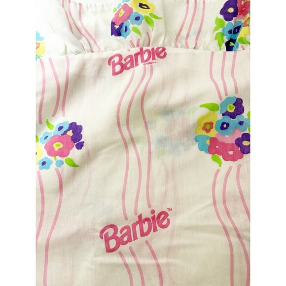 Barbie Vintage Floral Pillow Sham Ruffled Edge USA Made by The Bibb Company 1996 - Picture 7 of 11